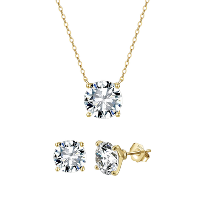 Collar Dancing Diamond de Anabellé Jewerly con diamante redondo en plata de ley 925 chapada en oro