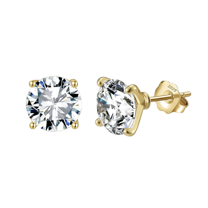 Pendientes Martini Studs de Anabellé Jewerly con moissanita engastada en plata de ley 925 bañada en oro